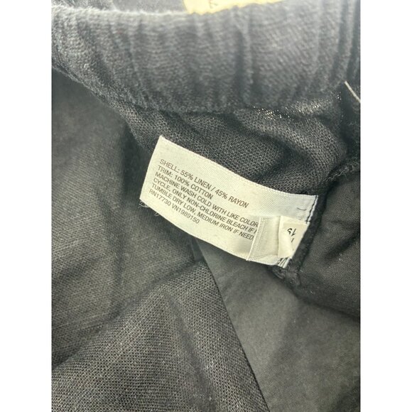 A New Day Womens Medium Shorts Black Linen Elastic Waist Casual Summer - Picture 4 of 6